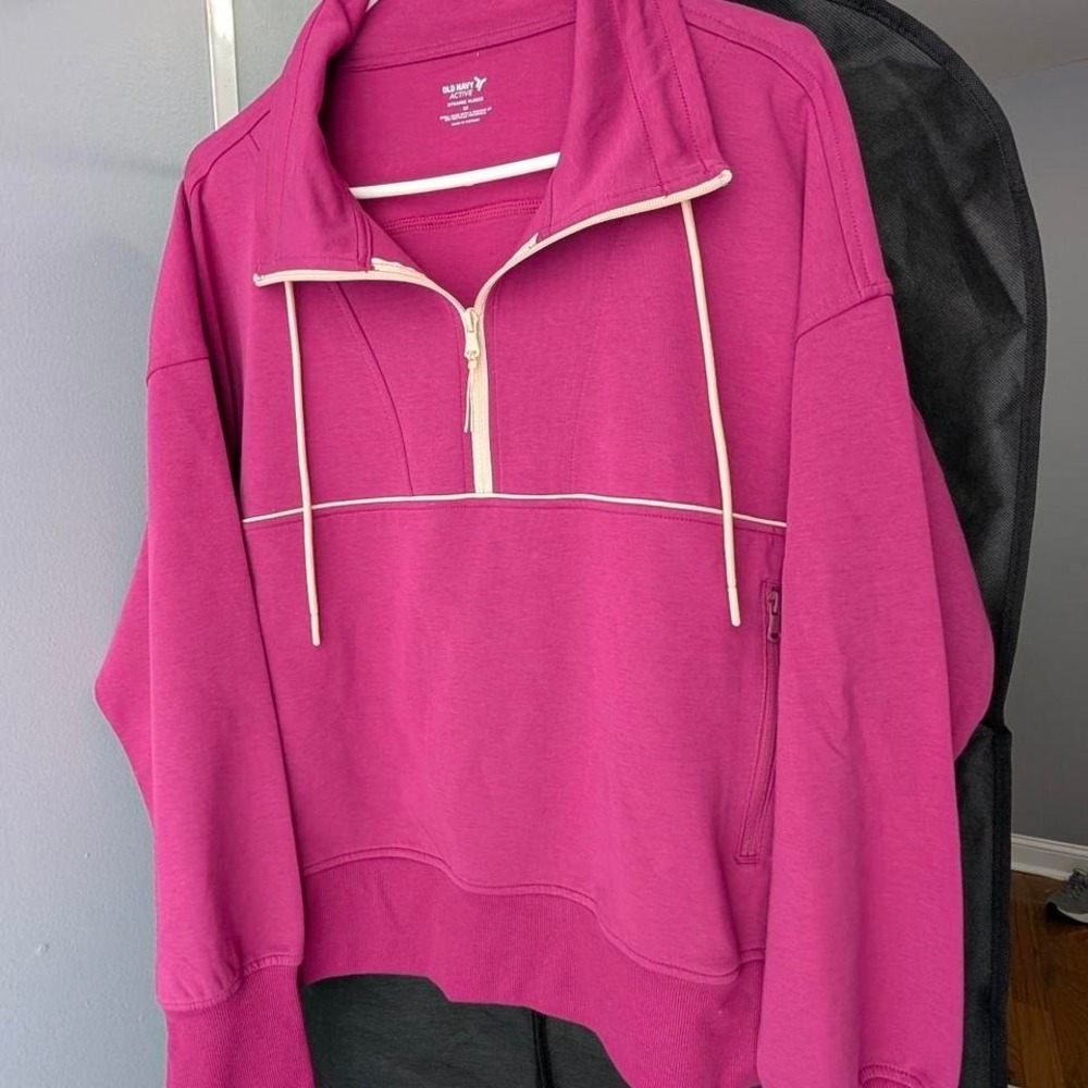 NWT Old Navy Active Dynamic Fleece Half Zip Sweatshirt Pink Womens 2X